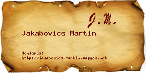 Jakabovics Martin névjegykártya
